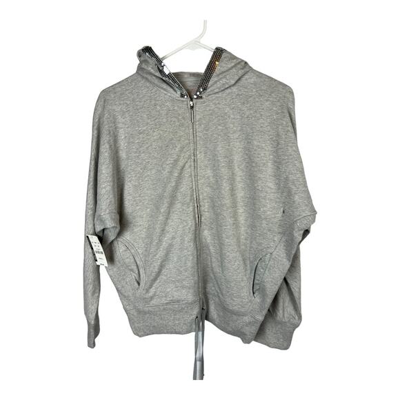 NWT New York & Co Small full zip hoodie jacket sweatshirt Gray lounge athletic - Picture 5 of 9